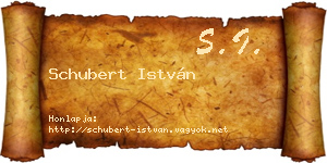 Schubert István névjegykártya