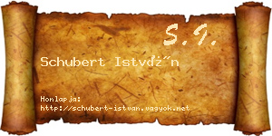 Schubert István névjegykártya